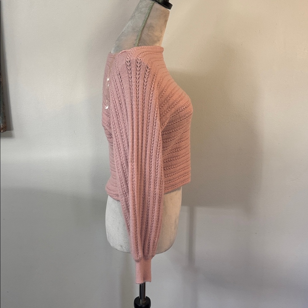 Active USA cropped knitted White Sweater S - Picture 6 of 9